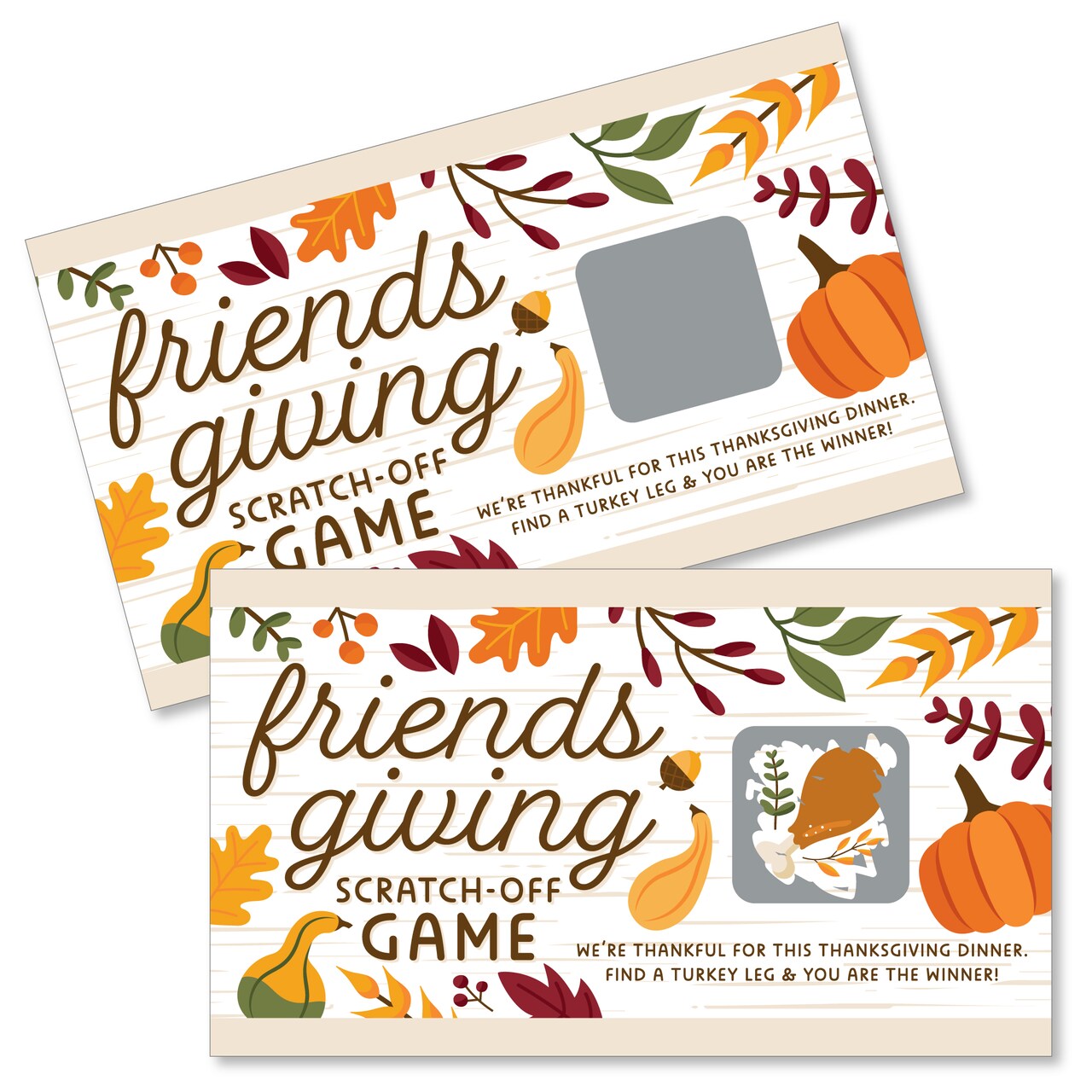 Big Dot of Happiness Fall Friends Thanksgiving - Friendsgiving Party Game Scratch Off Cards - 22 Count